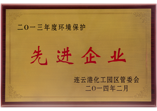 Advanced Enterprise in Environmental Protection Certificate
